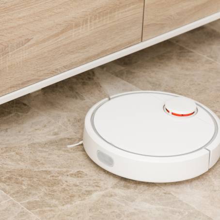 Home Automation Robotic Vacuum on Wood Floors