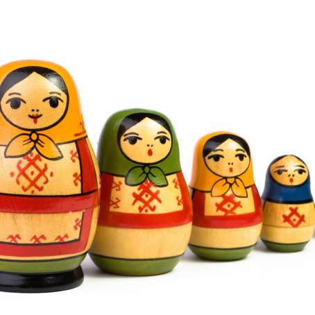 Artistic Heritage Isolated Russian Babushka Dolls