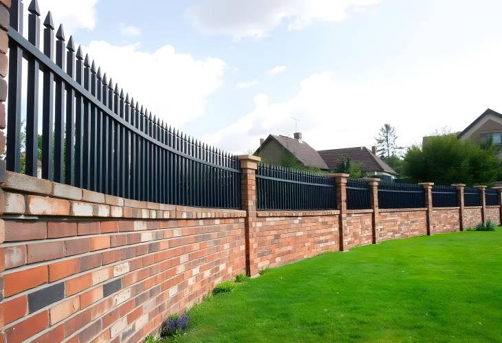 Elegant Fencing Modern Lines with Classic Brick Details