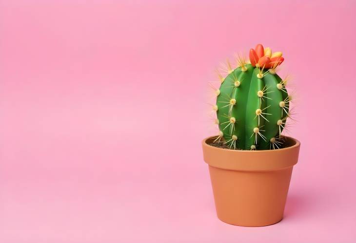 Vibrant Cactus Decor on Pink A Bold Floral Statement