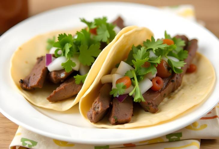 Savory Tacos de Arrachera with Cilantro and Salsa