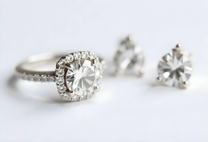 Dazzling Diamond Ring, Earrings, and Pendant Grouping