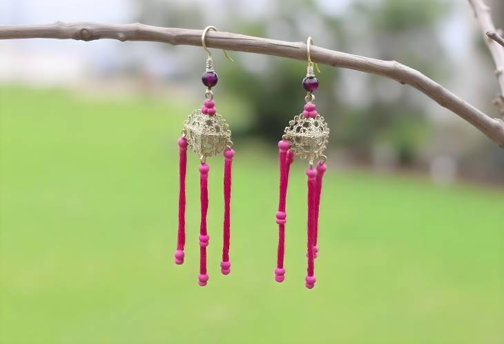 Charming Magenta Tassel Earrings for Any Occasion