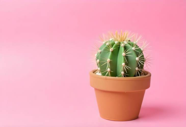 Chic Cactus on Pink Modern Botanical Aesthetics