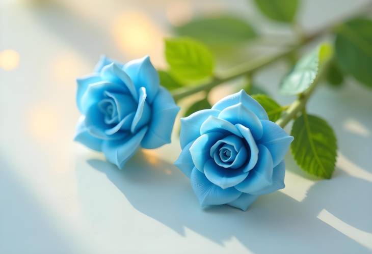 Radiant Blue Rose Earrings for Floral Elegance