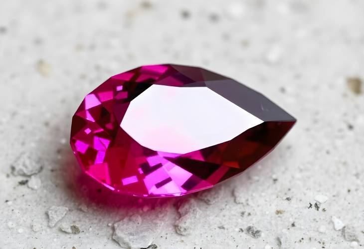 Elegant Pear Cut Tanzanian Rhodolite Garnet Gemstone on White Background