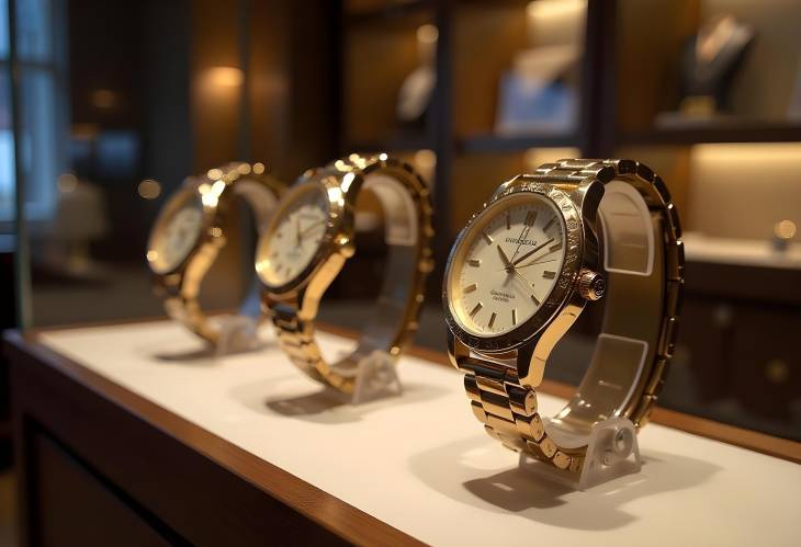 Stylish Watch Showcase Glamorous Timepieces on Display