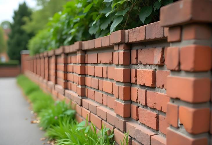 Timeless Appeal Modern Fence with Vintage Brick Accents