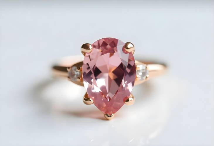 Unique Morganite and Diamond Engagement Ring in Rose Gold