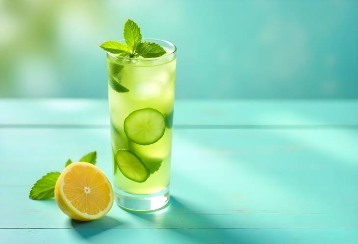 Crisp and Cool Mint, Cucumber, and Lemon Detox Drink