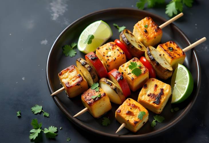 Aromatic Paneer Tikka Grilled Vegan Kebabs