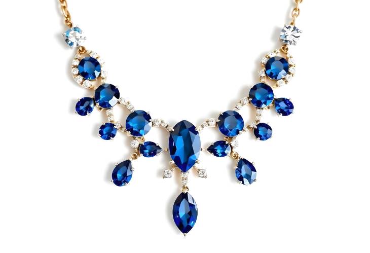 Stunning Blue Sapphire and Diamond Necklace for Luxury Jewelry Lovers