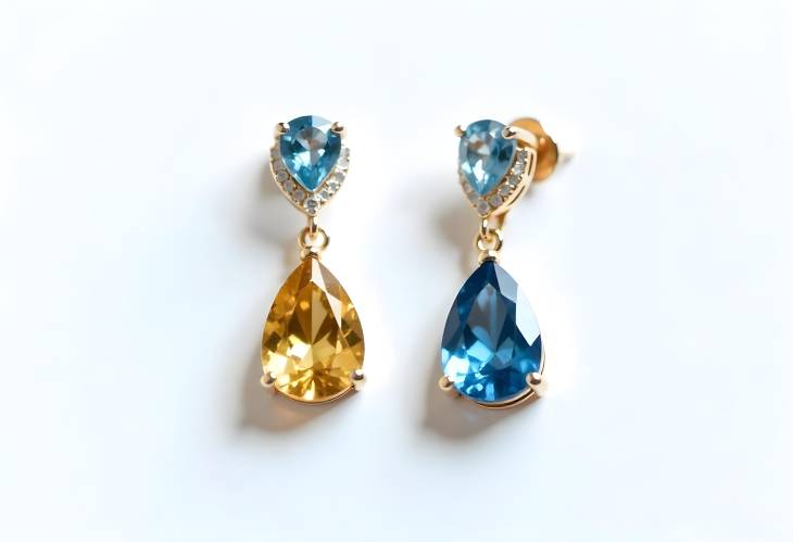 Sophisticated Blue and Yellow Sapphire Drop Earrings