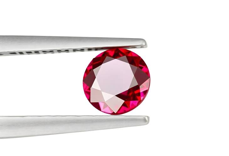 Elegant Ruby Gemstone Round Cut Isolated for Jewelry Design