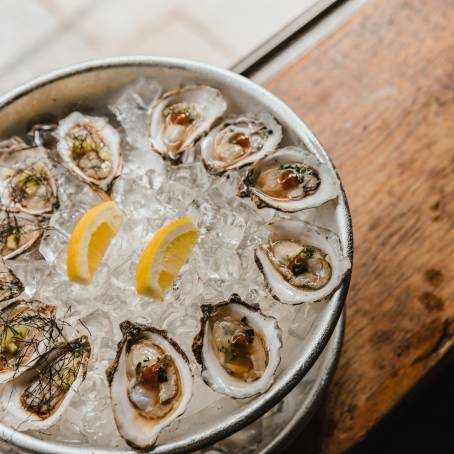 Indulge in Fresh Oysters on Ice with Salsa