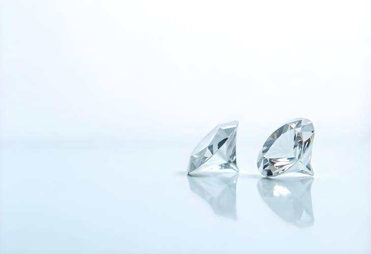 Exquisite Panorama of Cut Diamonds with Ample Copy Space