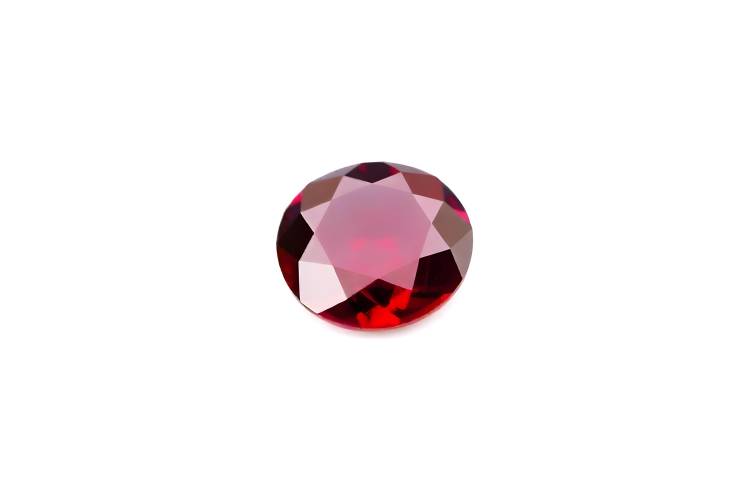 Stunning Ruby Gemstone Round Cut Isolated on White Background