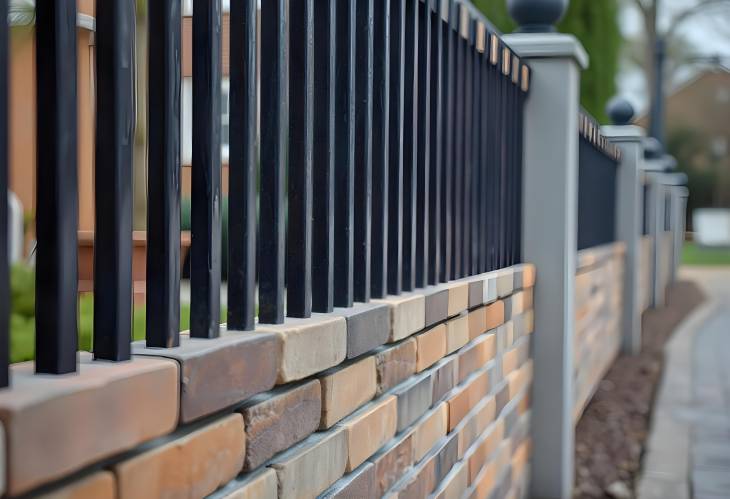 Stylish Modern Fence with Timeless Brick Detailing