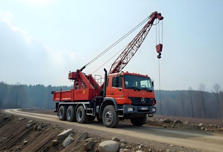 Constructing Energy Truck Crane at Hydropower Project in Grodno